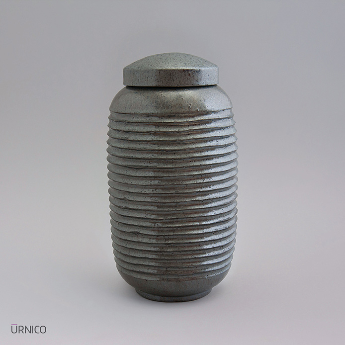Ceramic Urn Breva 3,8l Grey Silver