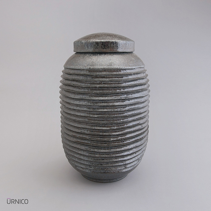 Ceramic Urn Breva 4,5l Grey Silver