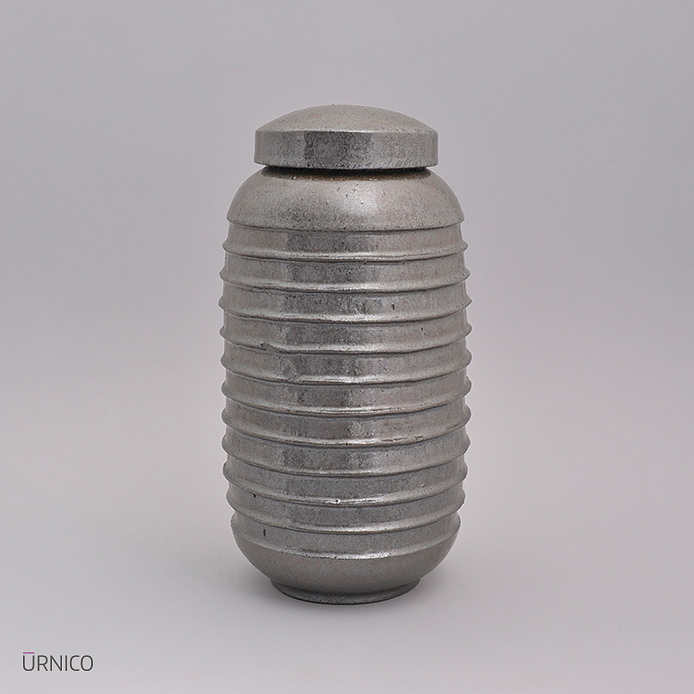 Ceramic Urn Breva Piu 3,8l Grey Silver
