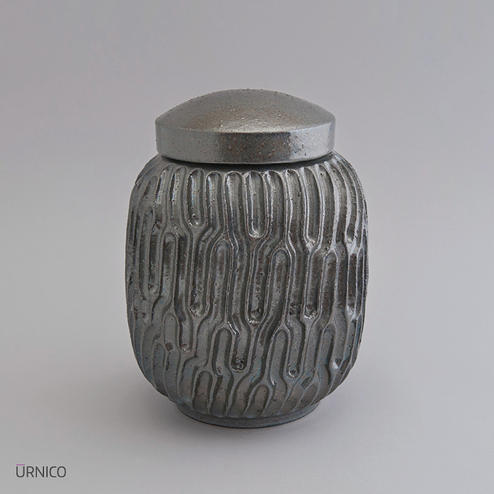 Ceramic Urn Loo 2l Grey Silver